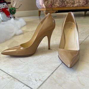 Kate Spade Nude Patent Leather Point Toe Pumps